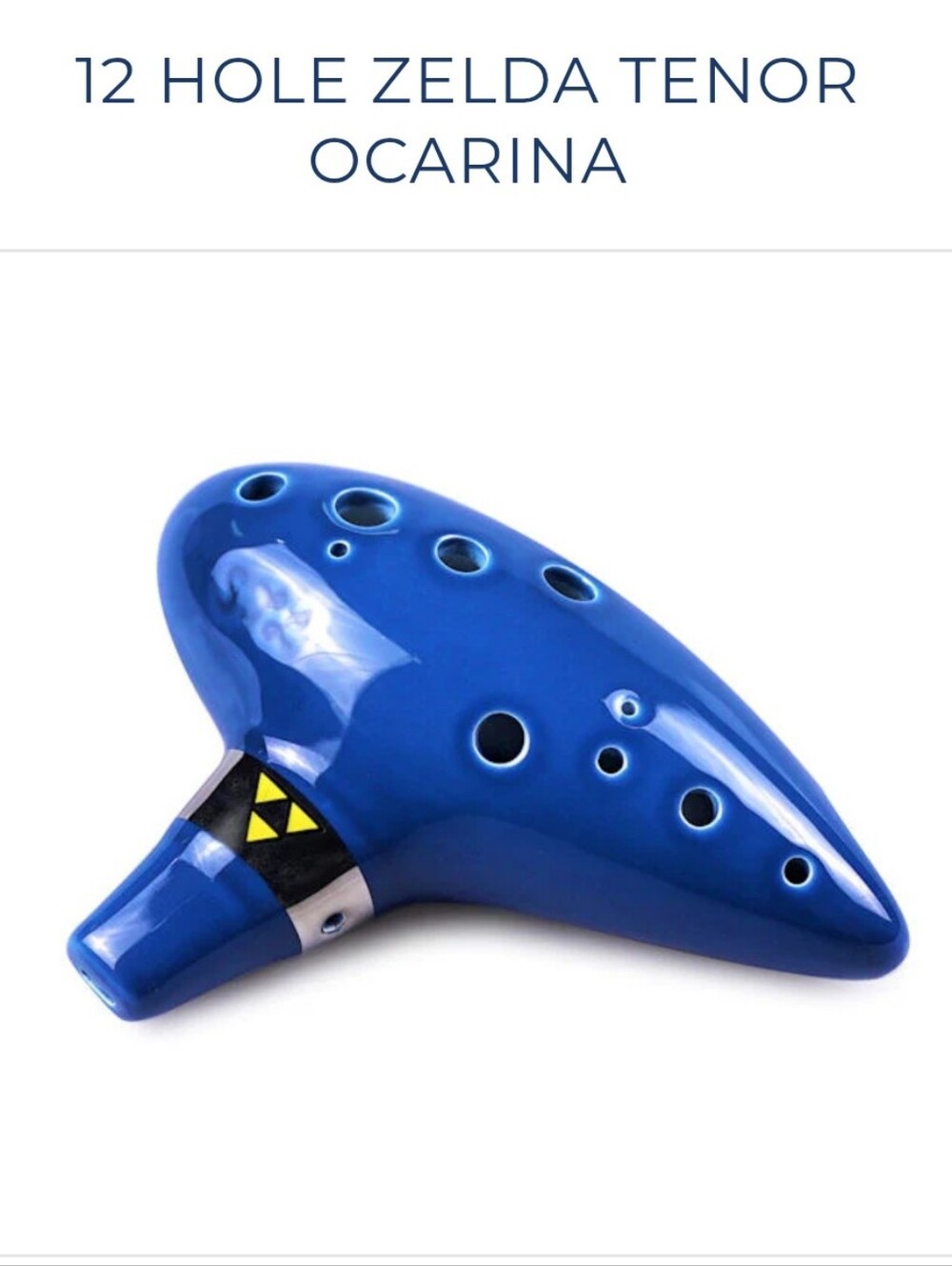 Zelda Tenor Ocarina - Blue 12-Hole Ceramic Ocarina